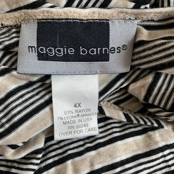 Maggie Barnes Women Plus Size 4X Multicolor Stripe Stretch Top Blouse - Picture 4 of 4